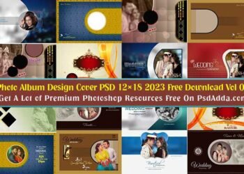 Photo Album Design Cover PSD 12x18 2023 Free Download Vol 04