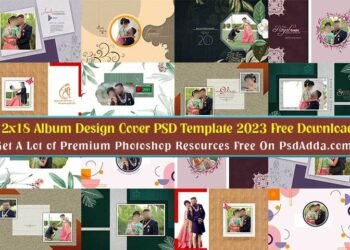 12x18 Album Design Cover PSD Template 2023 Free Download Vol 05