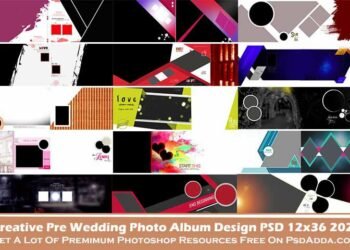 Creative Pre Wedding Photo Album Design PSD 12x36 2023 Vol 08