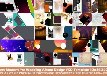 New Modern Pre Wedding Album Design PSD Template 12x36 2023 Vol 09