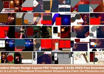 Modern Album Design Layout PSD Template 12x36 2023 Free download Vol 14