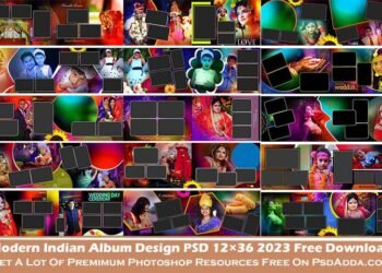 Modern Indian Album Design PSD 12x36 2023 Free Download Vol 22