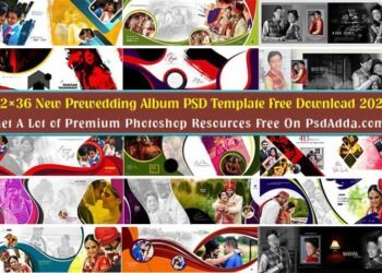 12x36 New Prewedding Album PSD Template Free Download Vol 24 2023