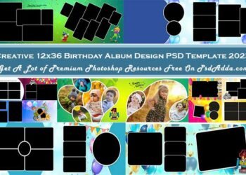 Creative 12x36 Birthday Album Design PSD Template 2023 Vol 01