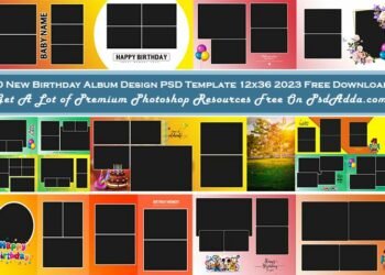 10 New Birthday Album Design PSD Template 12x36 2023 Free Download Vol 05