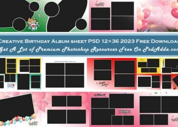 Creative Birthday Album sheet PSD 12x36 2023 Free Download Vol 06