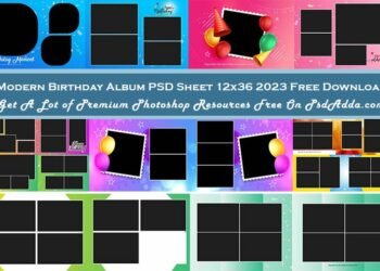 Modern Birthday Album PSD Sheet 12x36 2023 Free Download Vol 10