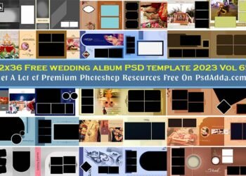 12x36 Free wedding album PSD template 2023 Vol 65