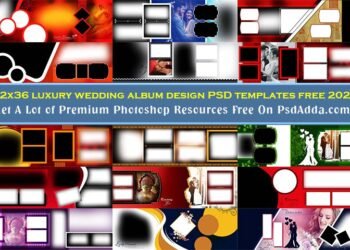 12x36 luxury wedding album design PSD templates free 2023 Vol 100