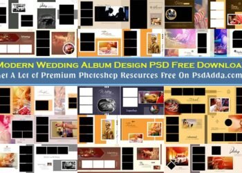 Modern Wedding Album Design PSD Free Download Vol 94
