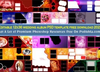 Editable 12x36 wedding album PSD template free download 2023 Vol 96