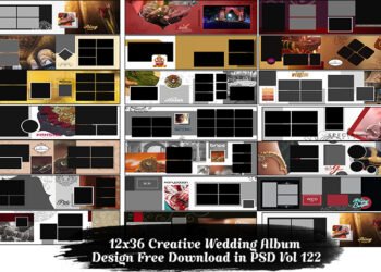 12x36 Creative Wedding Album Design Free Download in PSD Vol 122