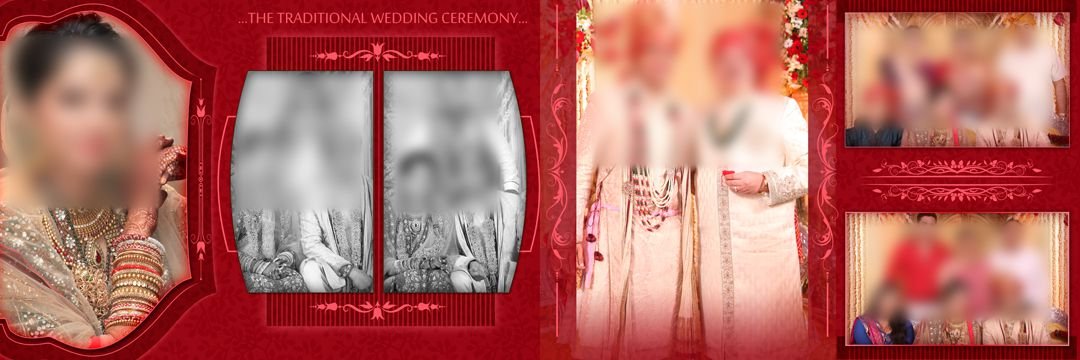 Wedding Photo Album Feather Sheet Design Templets 12x36 vol 156