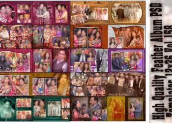 High Quality Feather Album PSD Templates 12x36 Vol 158 