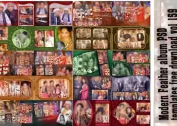 Modern Feather album PSD templates free download vol 159
