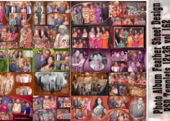 Photo Album Feather Sheet Design PSD Templets 12x36 vol 162