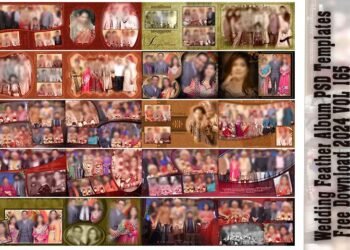 Wedding Feather Album PSD Templates Free Download 2024 VOL 165