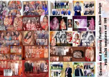 Creative And Amazing Feather Album Design PSD 12x36 templates vol 166