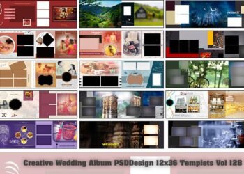 Creative Wedding Album PSD Design 12x36 Templets Vol 128