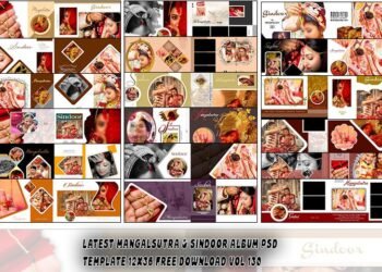 Latest Mangalsutra & Sindoor Album PSD Template 12x36 Free Download Vol 130