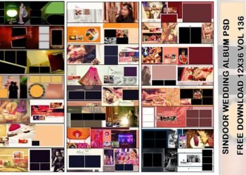 Sindoor Wedding Album PSD Free Download 12x36 Vol 136