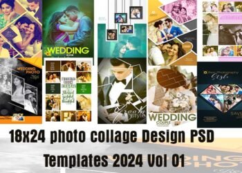 18x24 photo collage Design PSD Templates 2024 Vol 01
