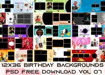 12x36 Birthday Backgrounds PSD Free Download vol 07