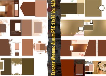 Elegant Wedding Album PSD 12x36 Vol 140