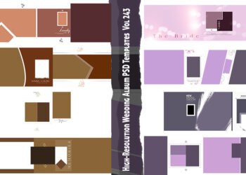 High-Resolution Wedding Album PSD Templates Vol 243