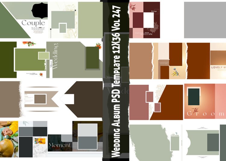Wedding Album PSD Template 12X36 Vol 247