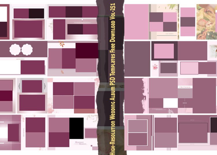 High-Resolution Wedding Album PSD Templates Free Download Vol-251