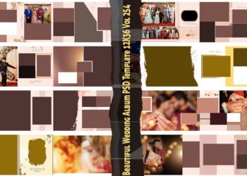 Beautiful Wedding Album PSD Template 12X36 Vol 254