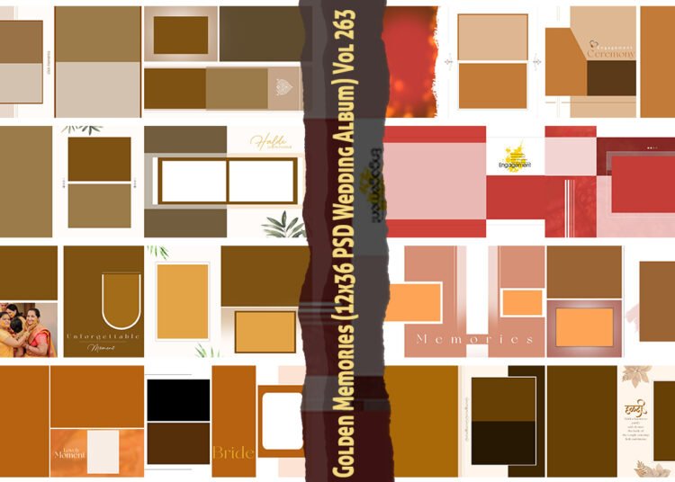 Golden Memories (12x36 PSD Wedding Album) Vol 263