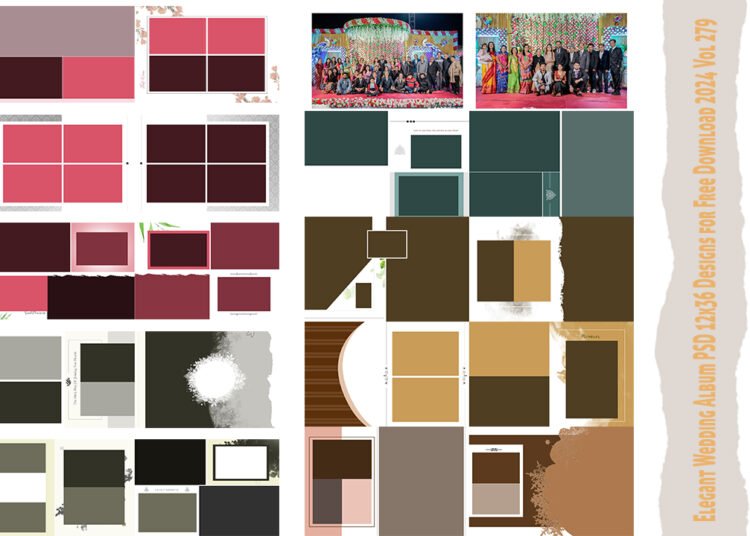 Elegant Wedding Album PSD 12x36 Designs for Free Download 2024 Vol 279