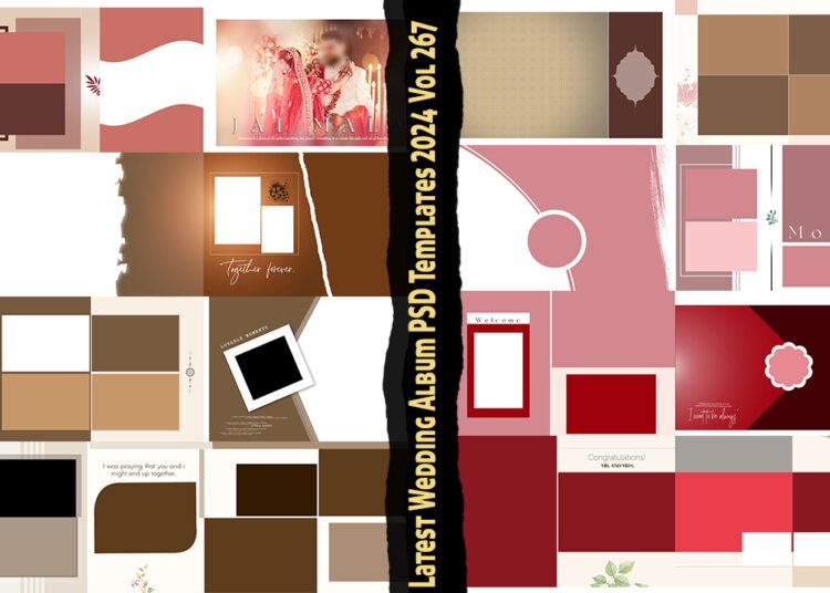 Latest Wedding Album PSD Templates 2024 Vol 267