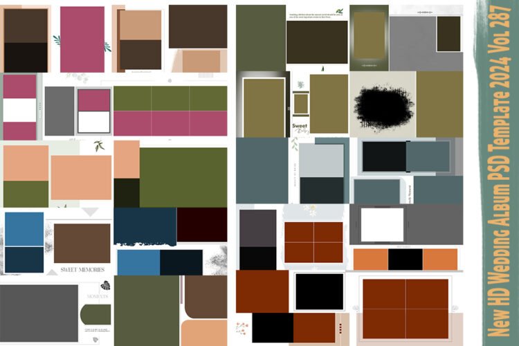 New HD Wedding Album PSD Template 2024 Vol 287