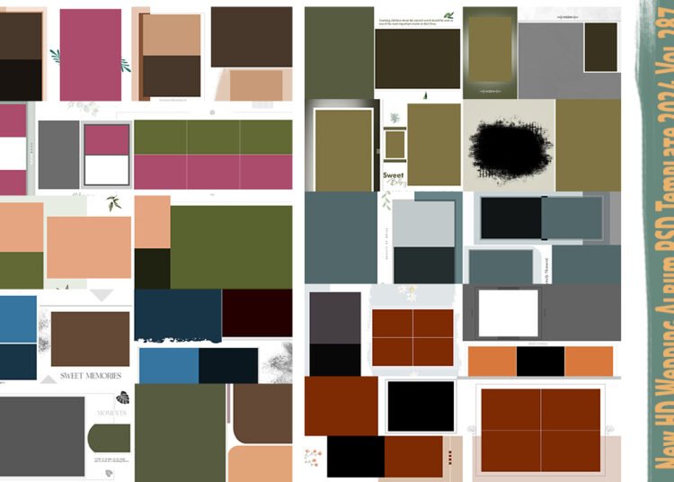 New HD Wedding Album PSD Template 2024 Vol 287