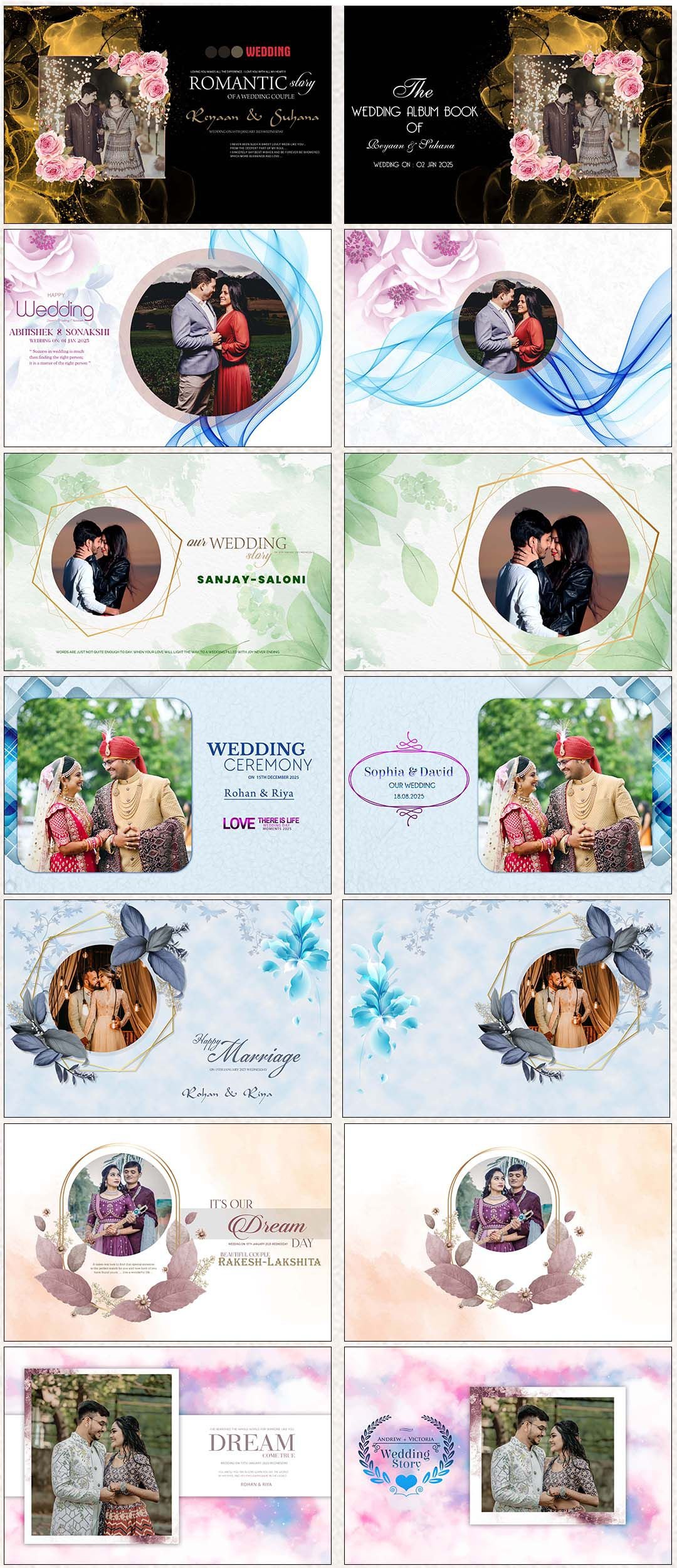 Latest Wedding Album Cover Design Psd Template 12×18 Vol 02