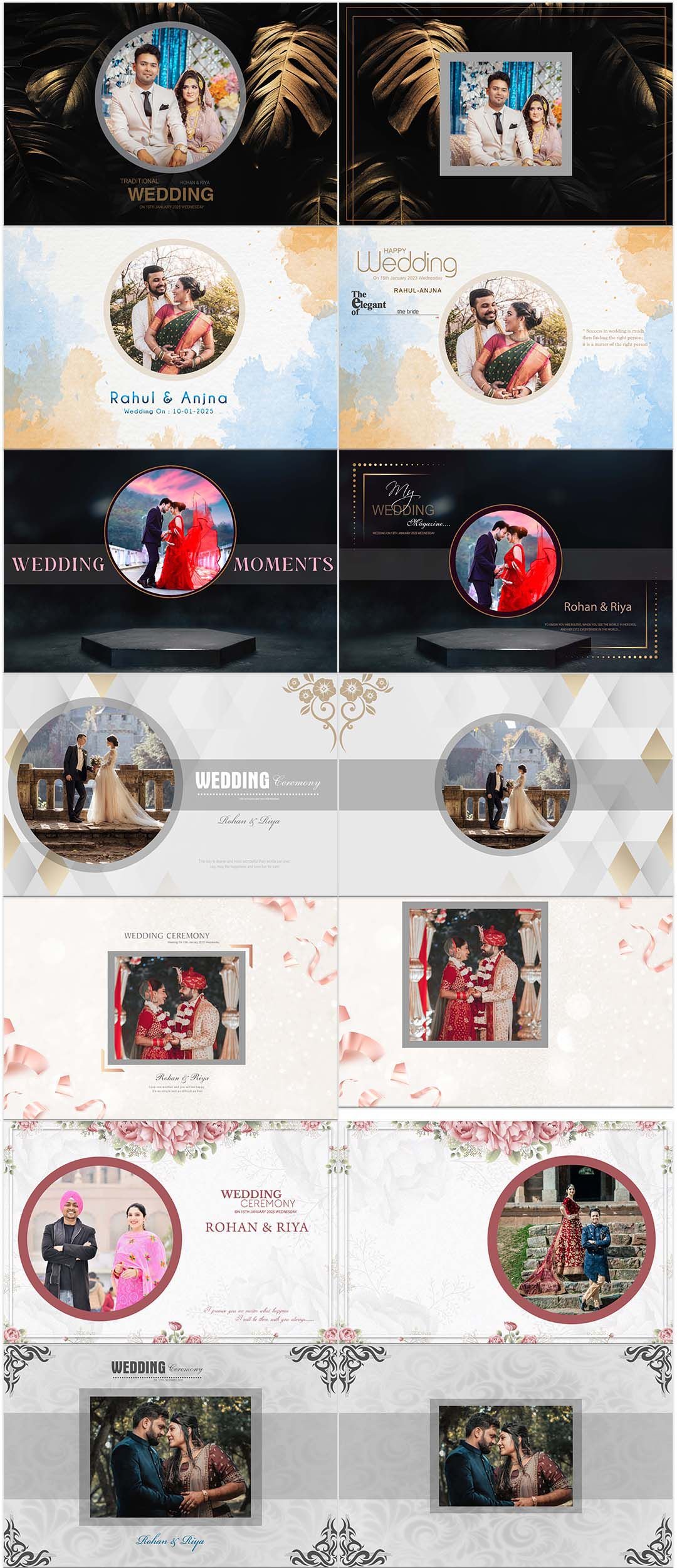 Latest Wedding Album Cover Design Psd Template 12×18 Vol 02