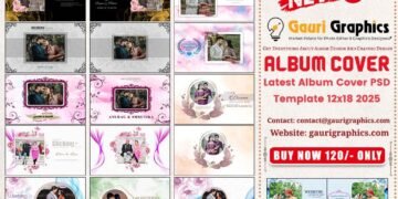 Latest Wedding Album Cover Design Psd Template 12×18 Vol 02
