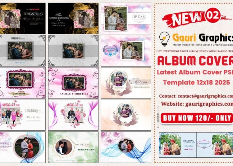 Latest Wedding Album Cover Design Psd Template 12×18 Vol 02