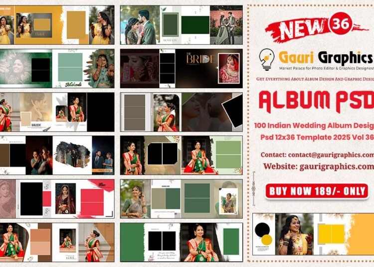 100 Latest Wedding Album Design Psd Template 12x36 2025